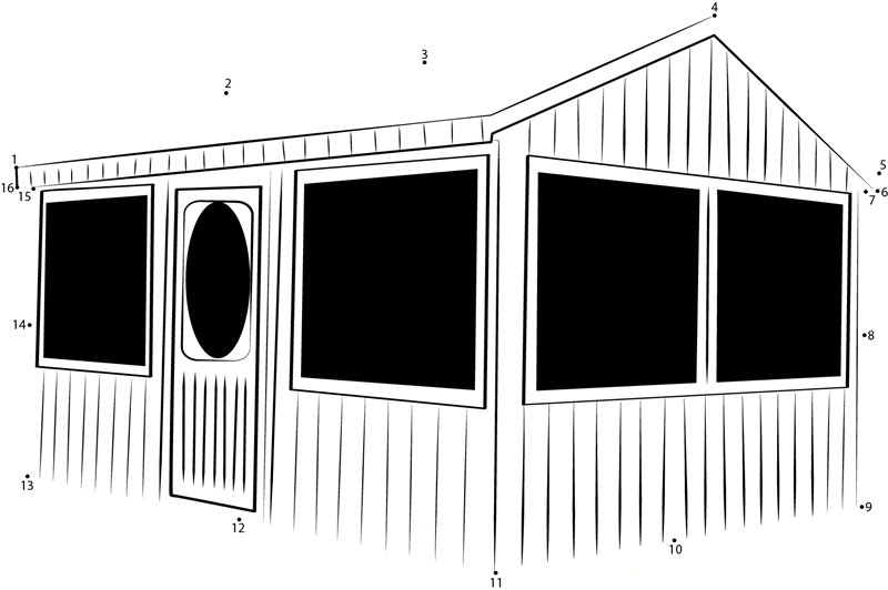 Small Storage Shed printable dot to dot worksheet