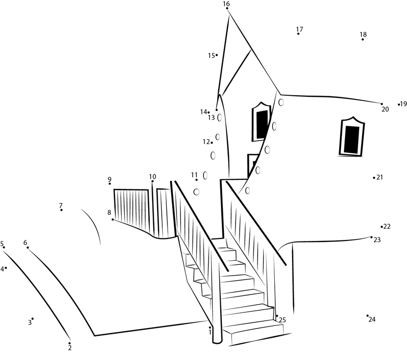 Children X27 S Shoe House dot to dot worksheets