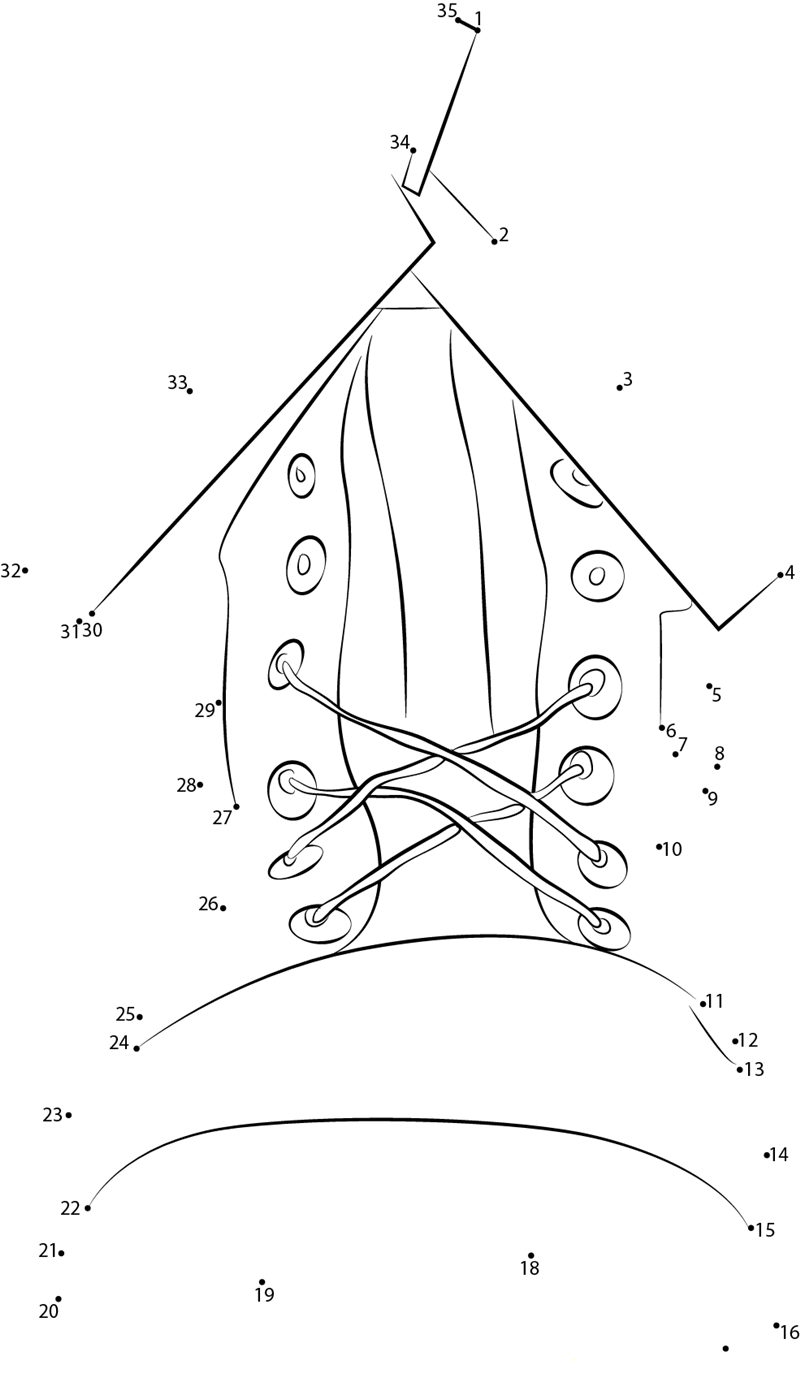 Elf Shoe House dot to dot worksheets