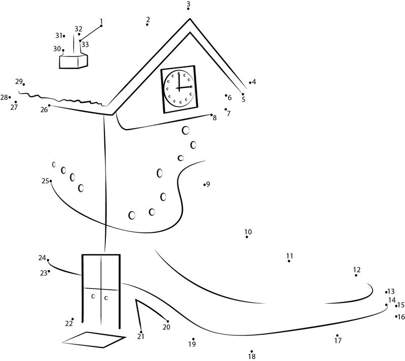 Fantasy Shoe House dot to dot worksheets