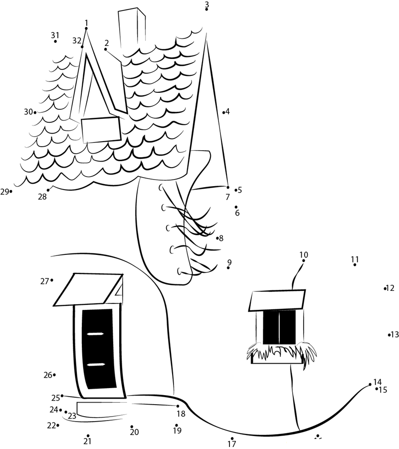 Haines Shoe House dot to dot worksheets