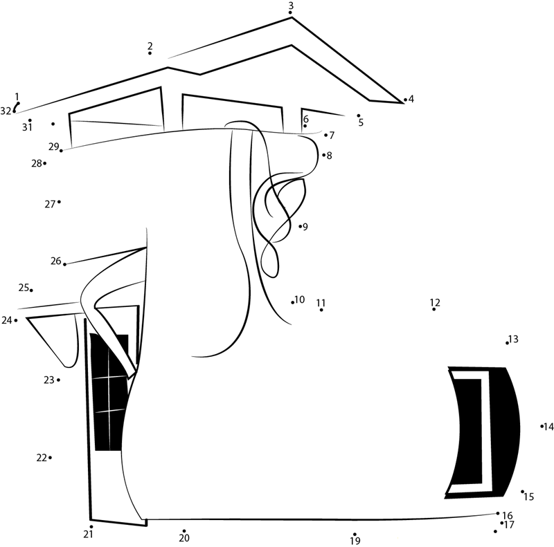 Kids Fort Play House dot to dot worksheets