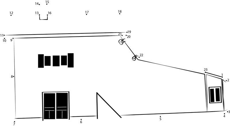 Mimetic Architecture Shoe House dot to dot worksheets