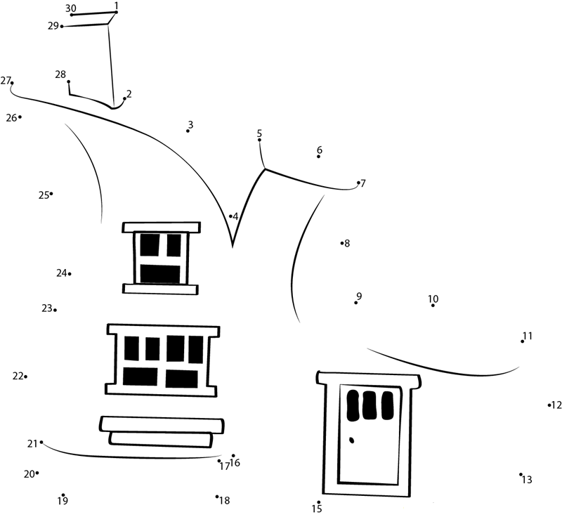 Perhaps Shoe House dot to dot worksheets