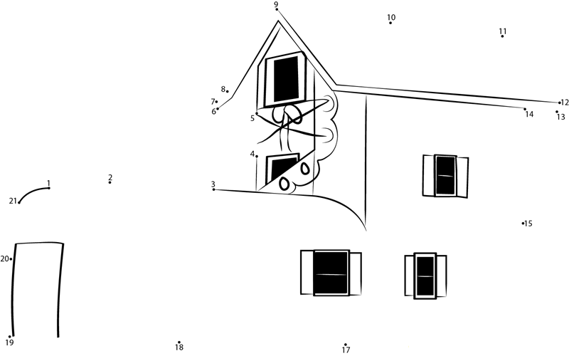 Shoe House W Art dot to dot worksheets