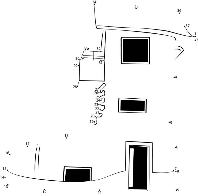 The Shoe House Of The Wizard dot to dot worksheets