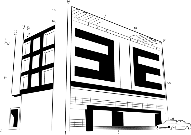 Lifestyle Center Shopping Mall dot to dot worksheets