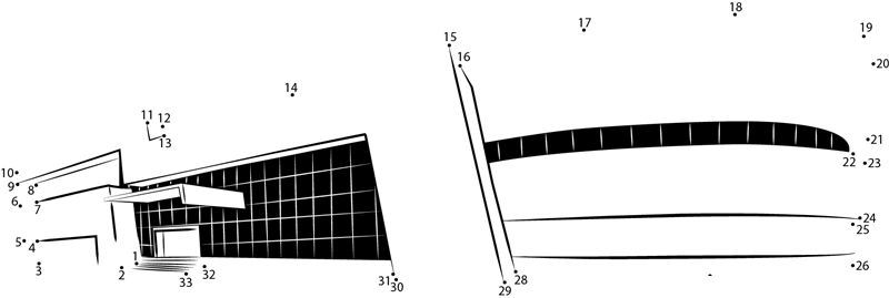 Shopping Mall And Cinema Building dot to dot worksheets