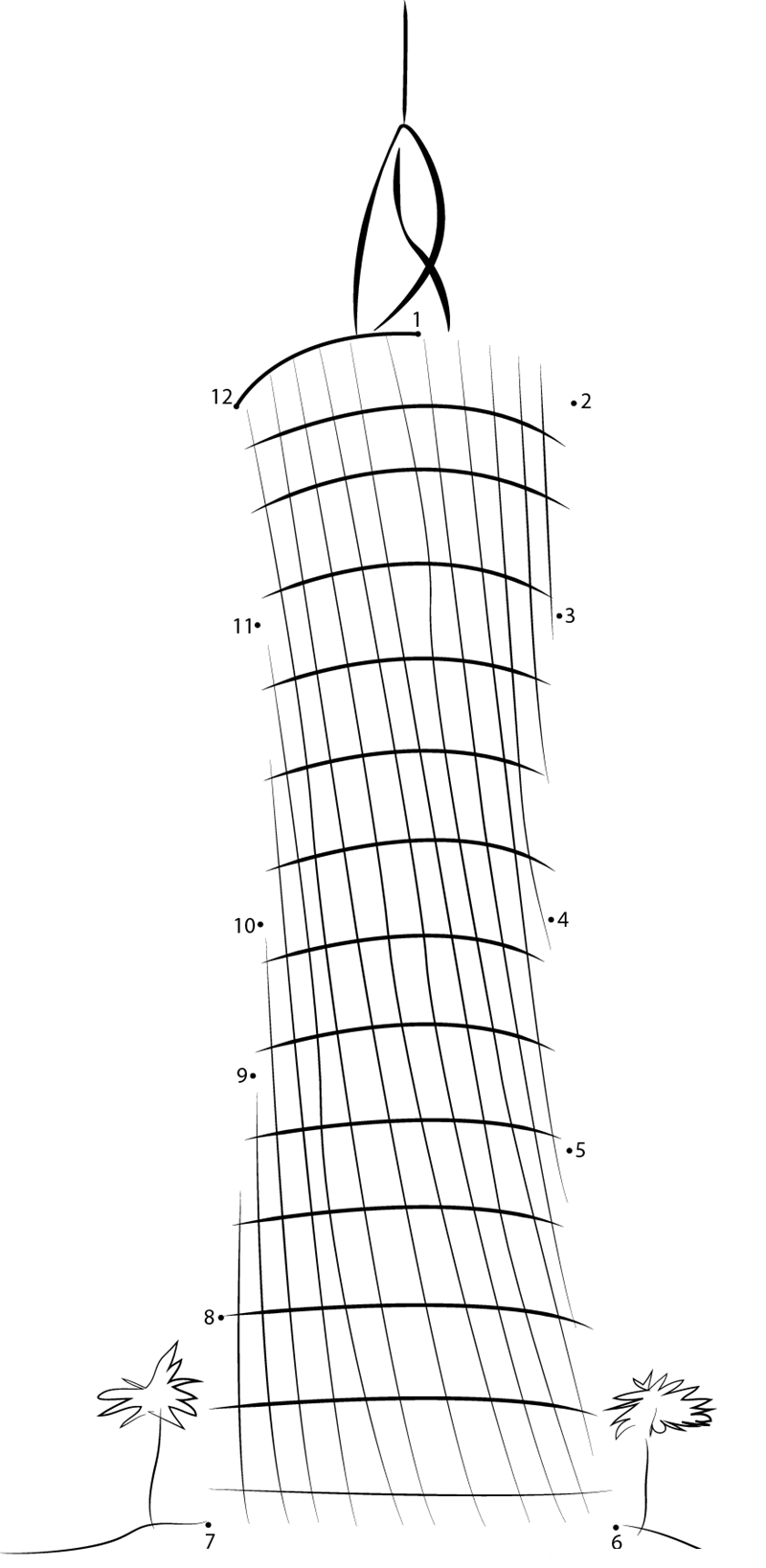 Amazing Skyscrapers printable dot to dot worksheet