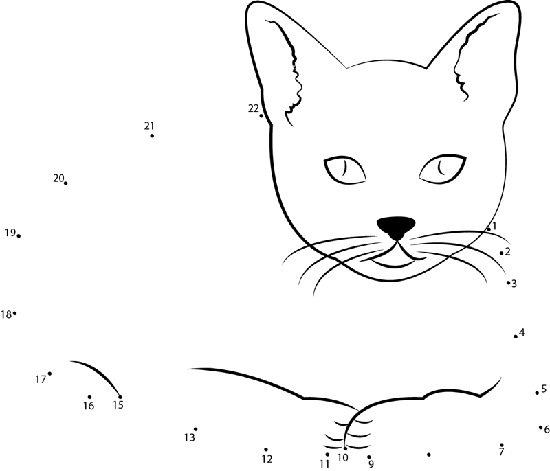 Cat Watching dot to dot worksheets