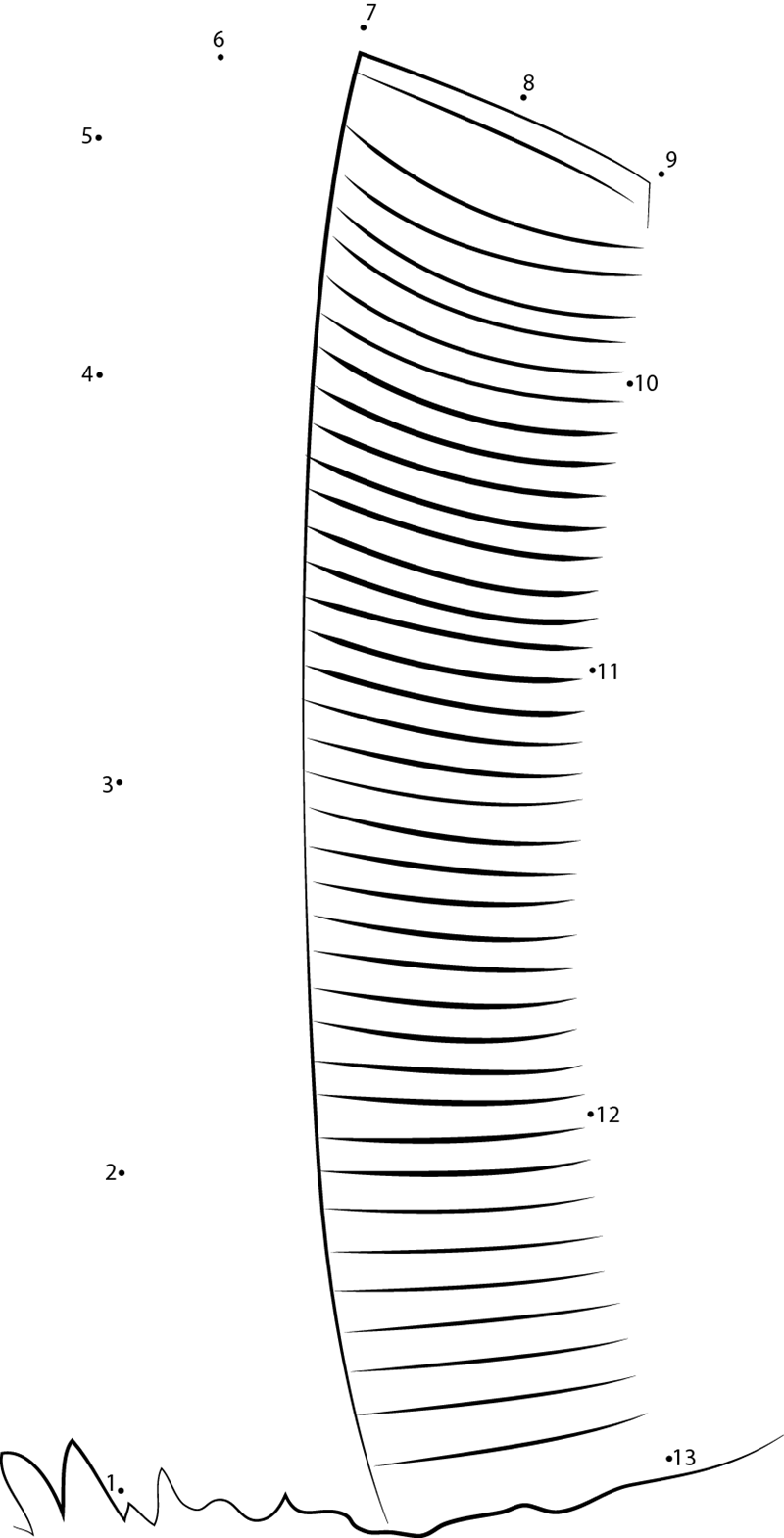 Modern Skyscrapers printable dot to dot worksheet