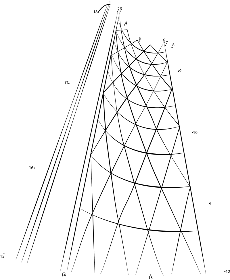 The Bow Skyscraper dot to dot worksheets