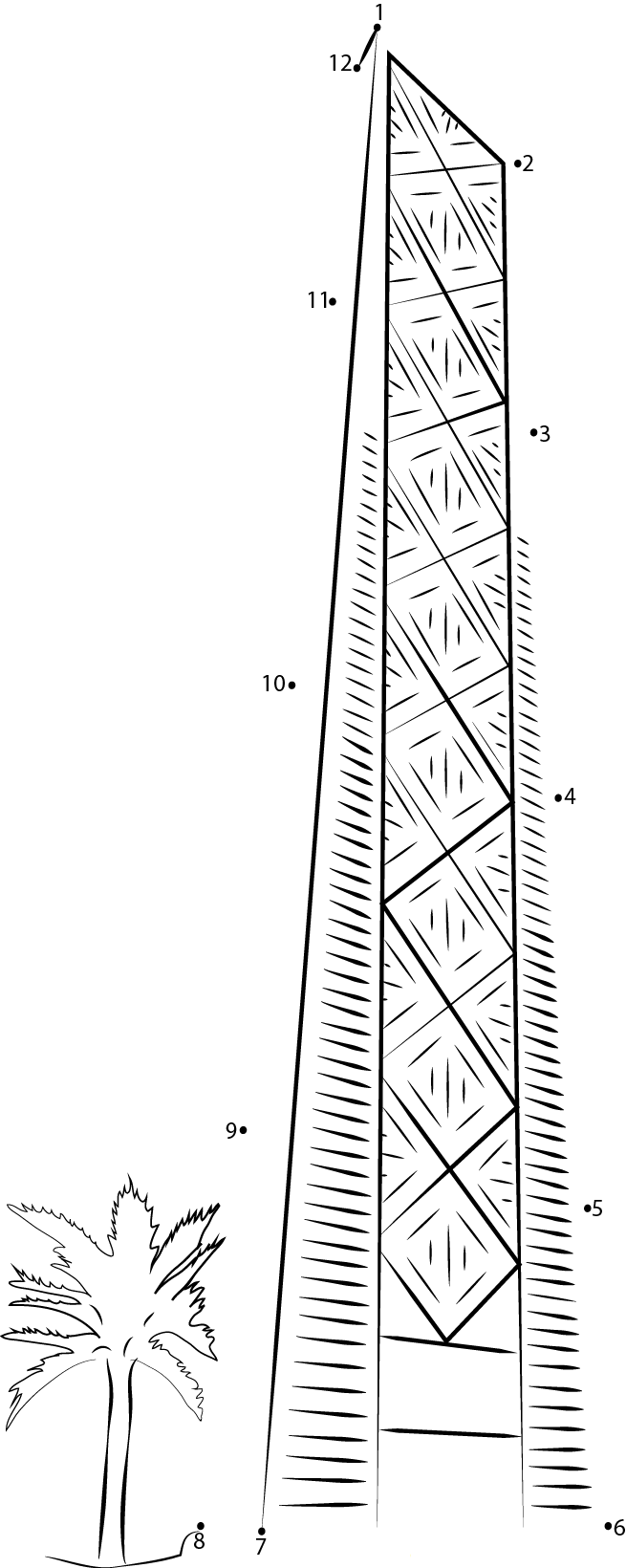 The Lighthouse Green Skyscraper dot to dot worksheets