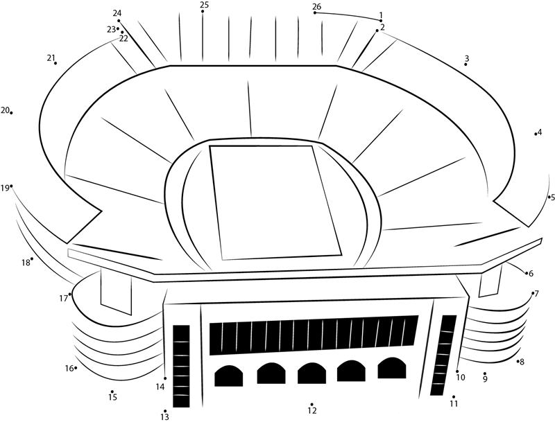 Bryant Denny Stadium dot to dot worksheets