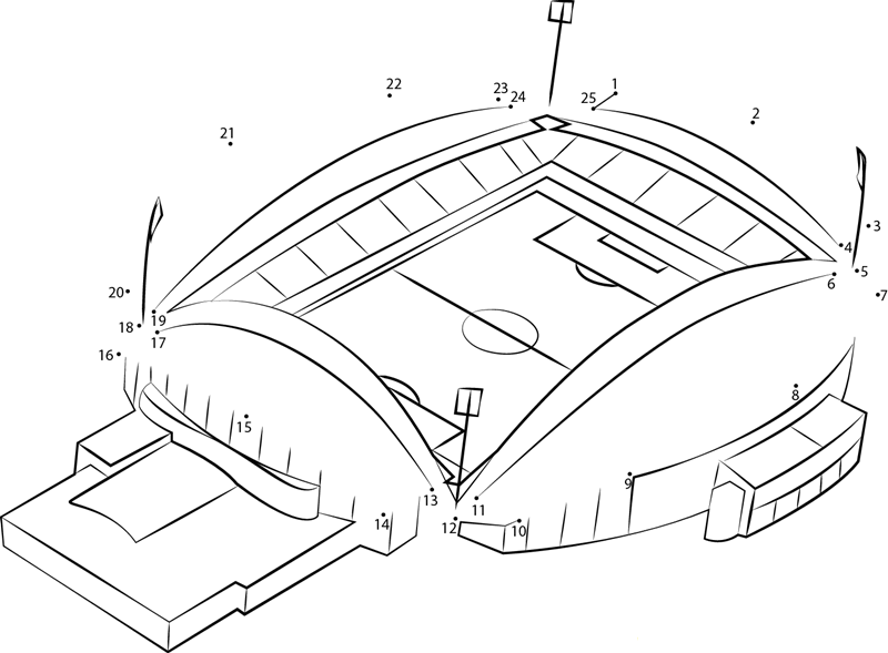 Football Stadiums dot to dot worksheets