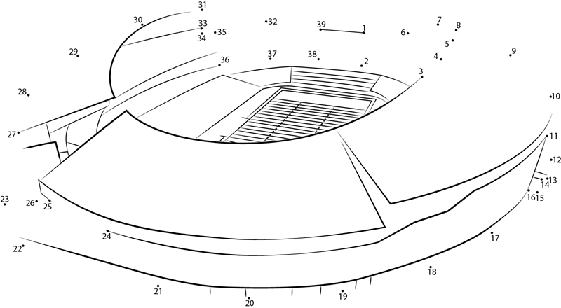 Mosaic Stadium dot to dot worksheets