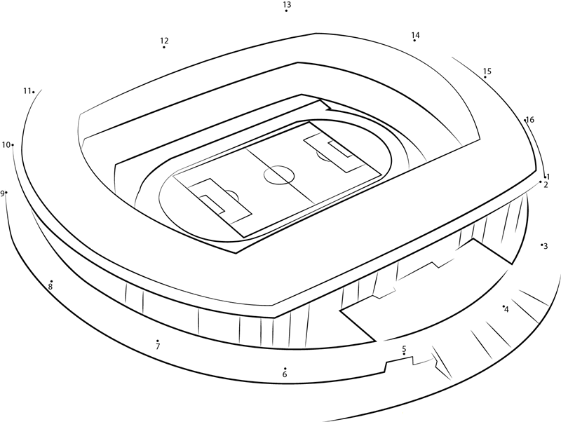 Nissan Football Stadium dot to dot worksheets