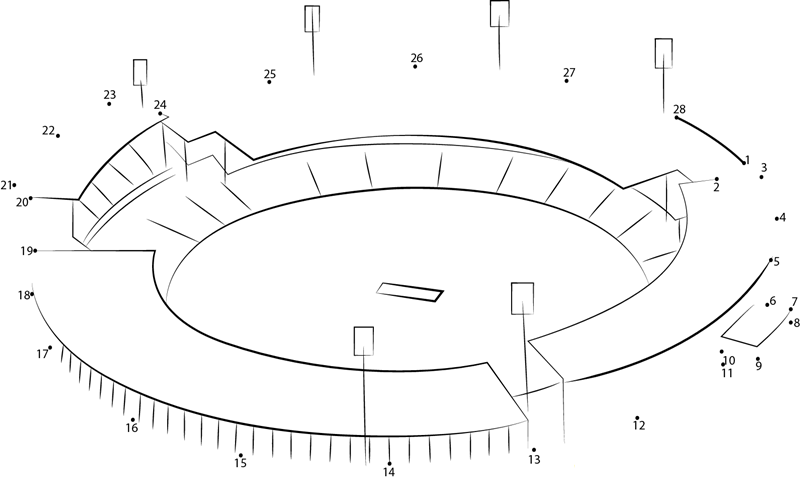 Sardar Patel Stadium dot to dot worksheets