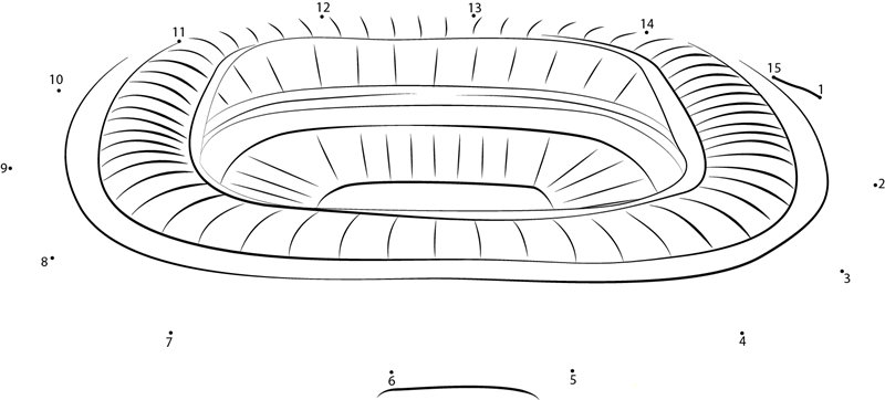 Soccer City Stadium dot to dot worksheets