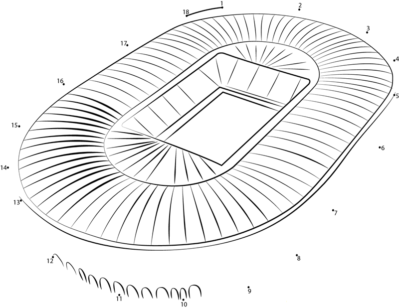 Soccer Stadium dot to dot worksheets