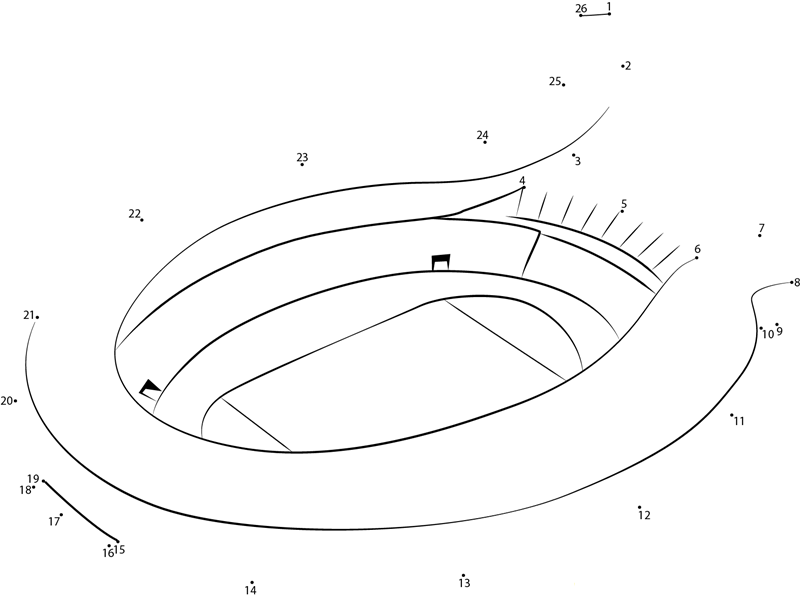 Solar Stadium dot to dot worksheets