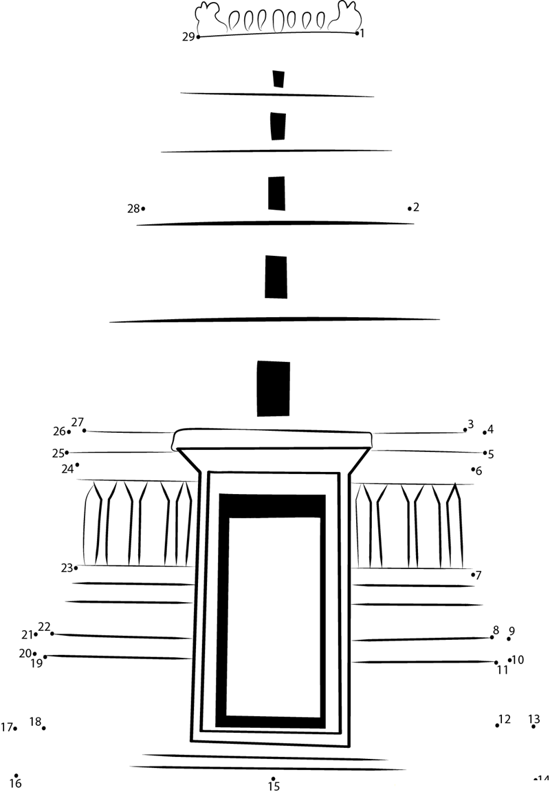 Balaji Temple dot to dot worksheets