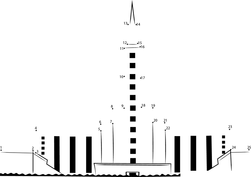 City Of Los Angeles California Temple dot to dot worksheets