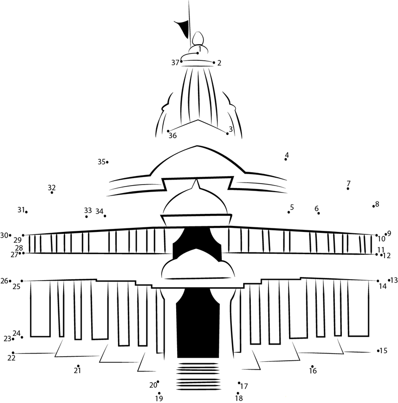 Dwarka Temple dot to dot worksheets