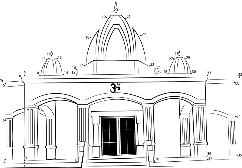 Hindu Temple dot to dot worksheets