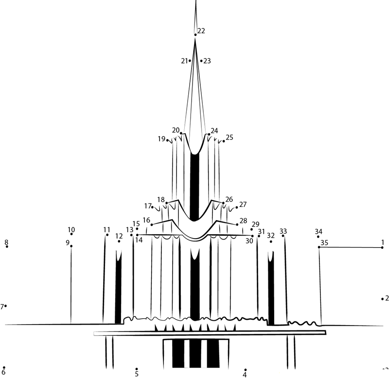 Jordan River Mormon Temple dot to dot worksheets