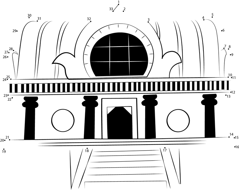 Kushinagar Temple dot to dot worksheets