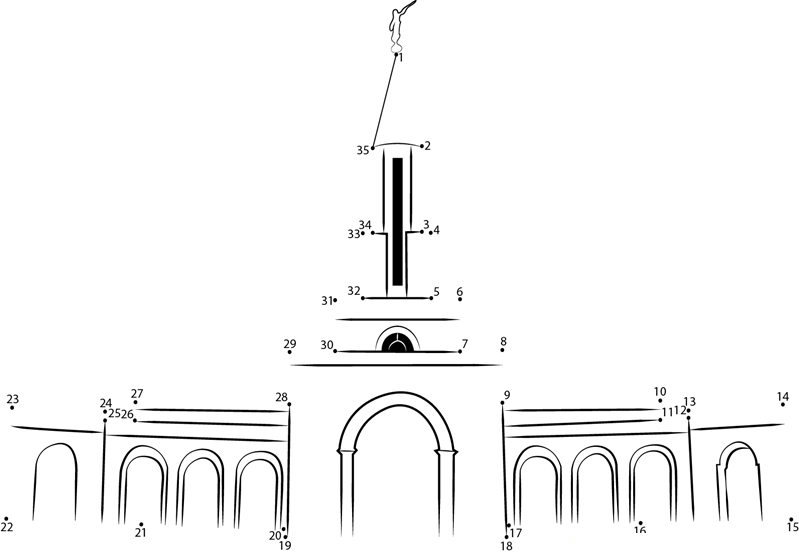 Sacramento Mormon Temple dot to dot worksheets