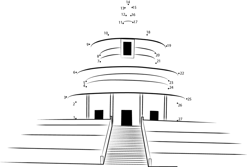 Temple Of Heaven dot to dot worksheets