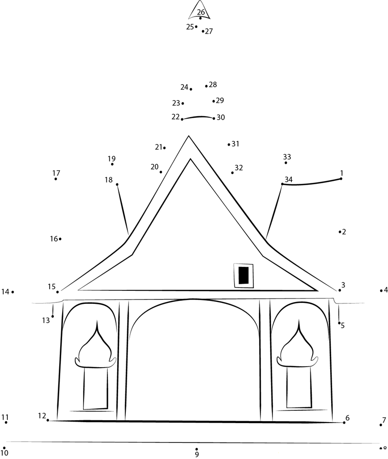 Thai Temple dot to dot worksheets