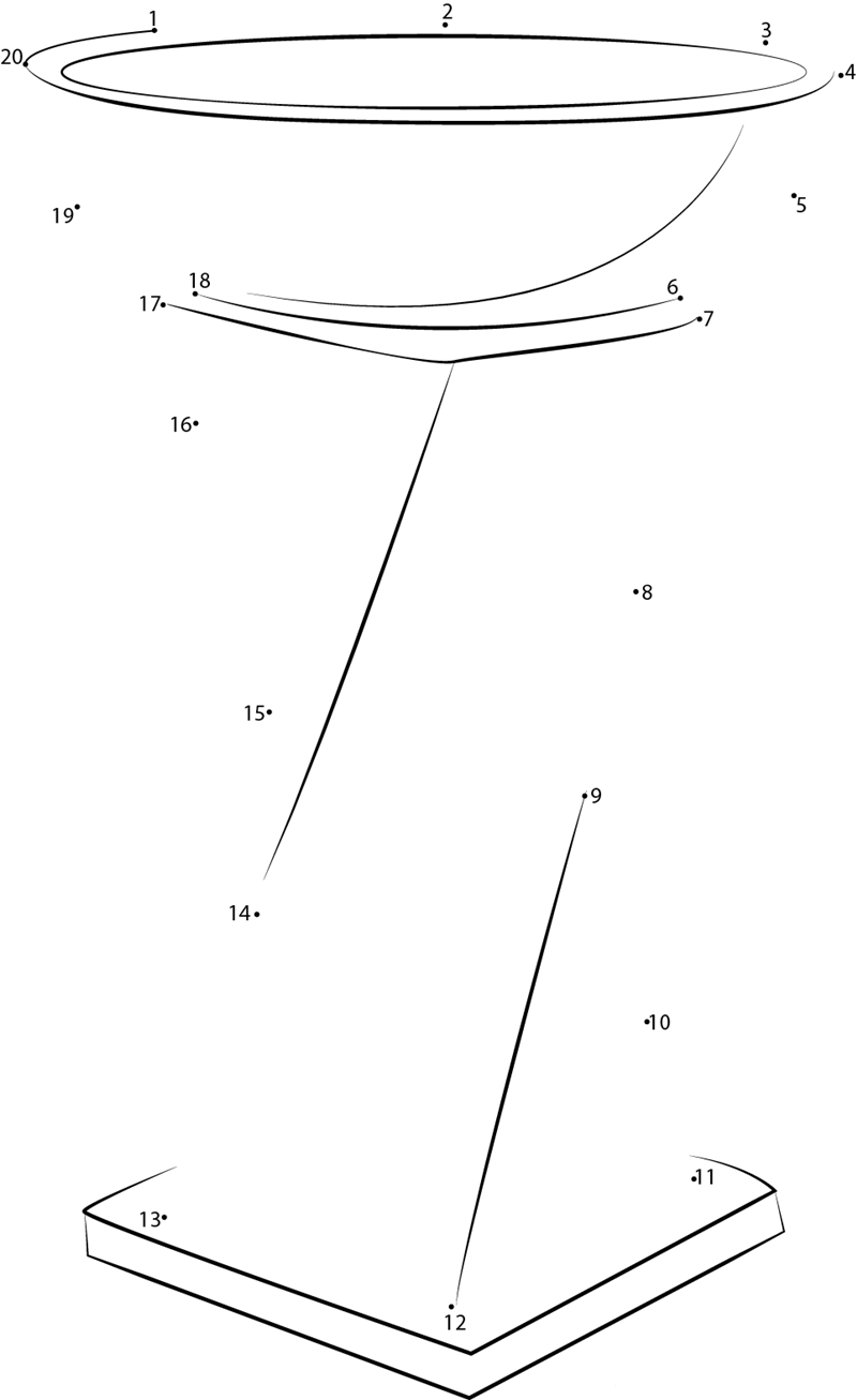 Granite Resin Bird Bath printable dot to dot worksheet