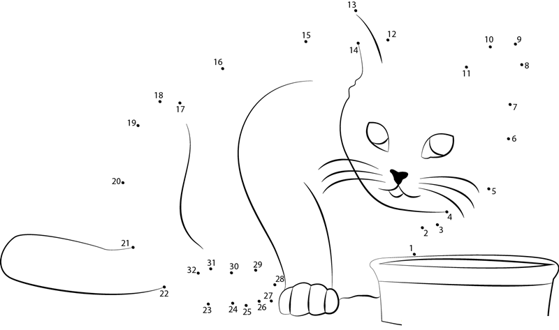 Look Cat Me dot to dot worksheets