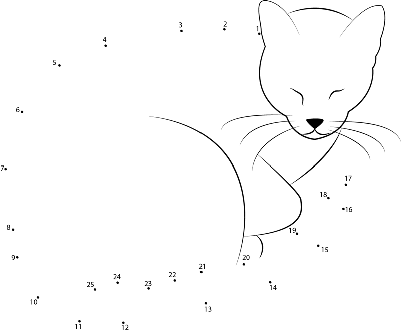 Sleeping Fat Cat By Jedijaruto dot to dot worksheets