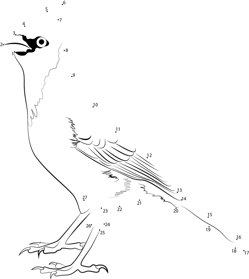 Nature Birds Cardinal printable dot to dot worksheet