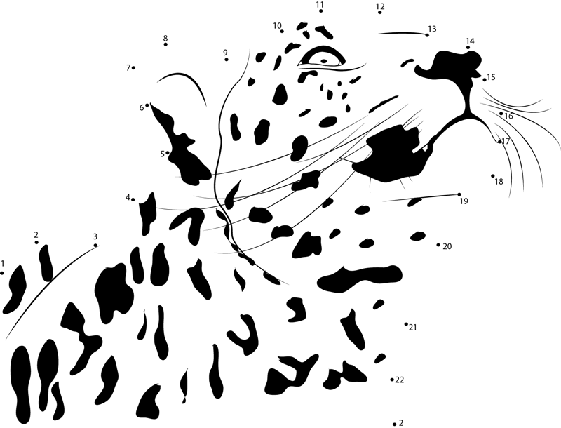 Cheetah Looking Up printable dot to dot worksheet