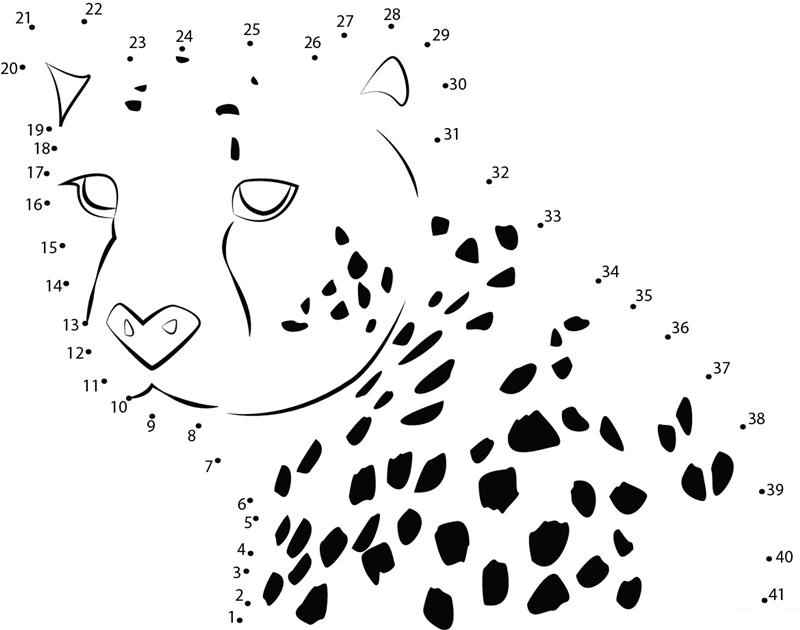 Power Of Cheetah printable dot to dot worksheet