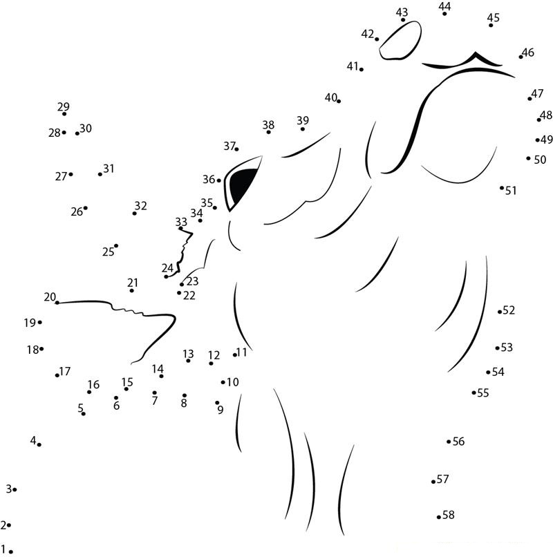 Face Of Cow printable dot to dot worksheet