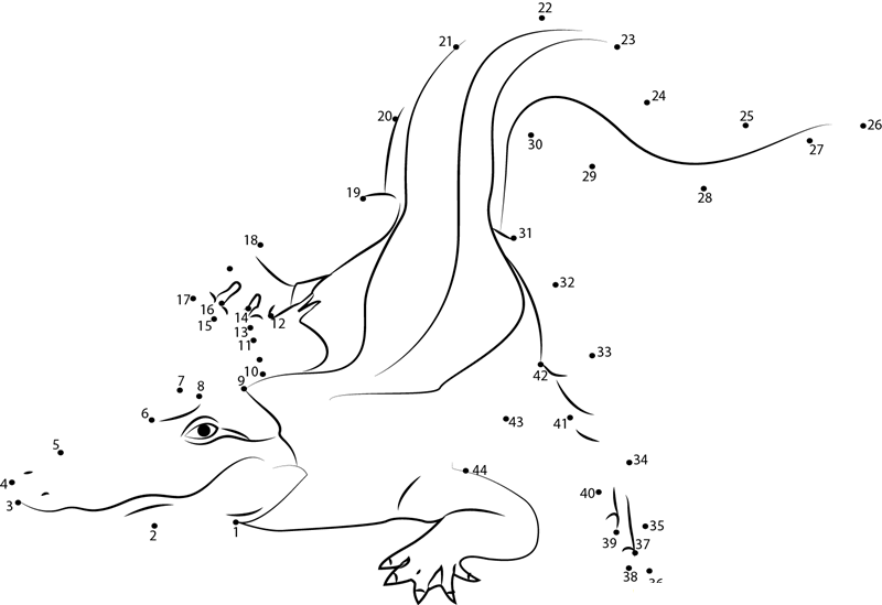 Albino Baby Alligator dot to dot worksheets