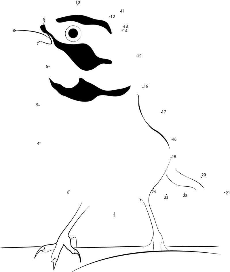 Small Horned Lark printable dot to dot worksheet