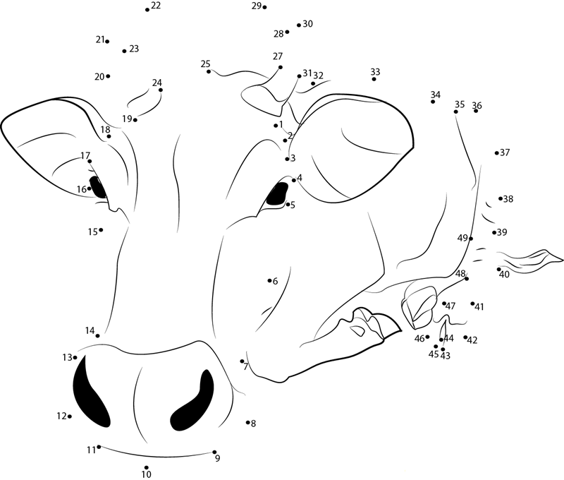 Shang Cow dot to dot worksheets