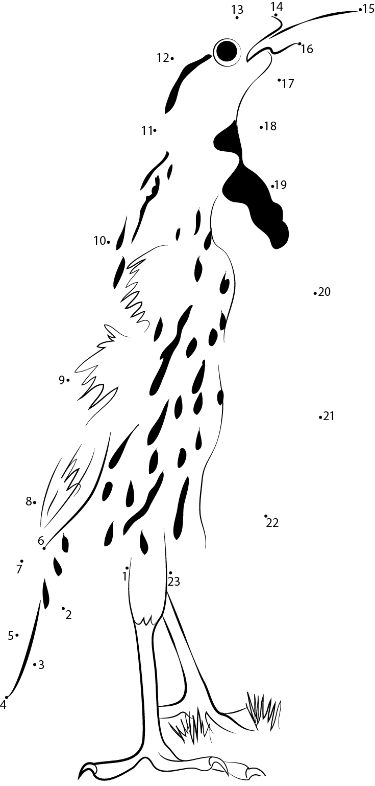 Female Redbreasted Blackbird In Brazil printable dot to dot worksheet