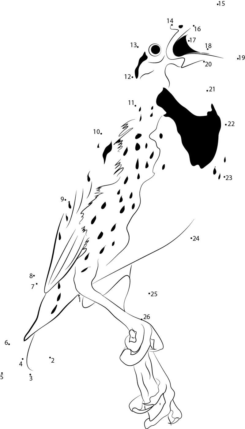 Great Blue Meadowlark Bird dot to dot worksheets