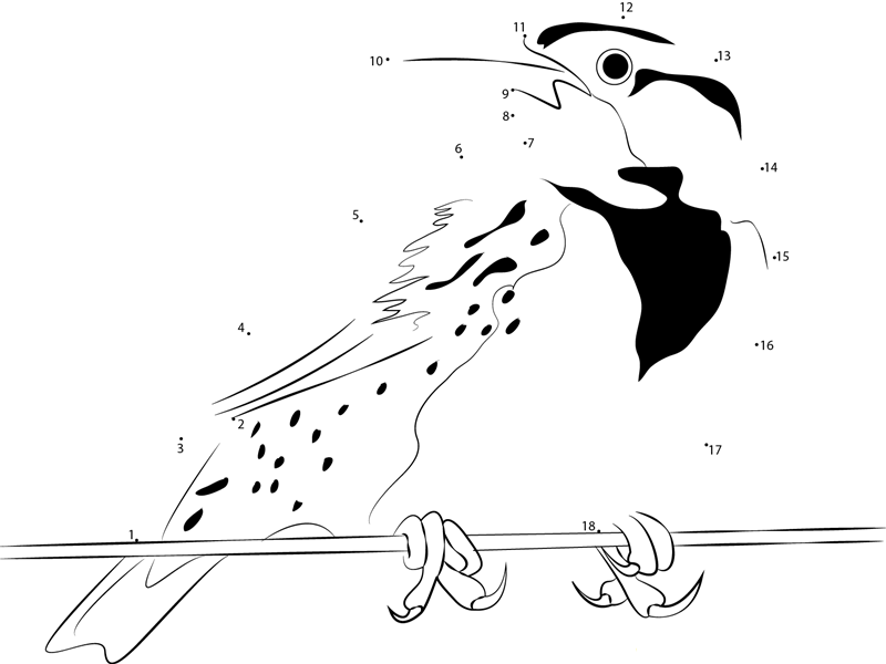 Western Meadowlark State Bird printable dot to dot worksheet