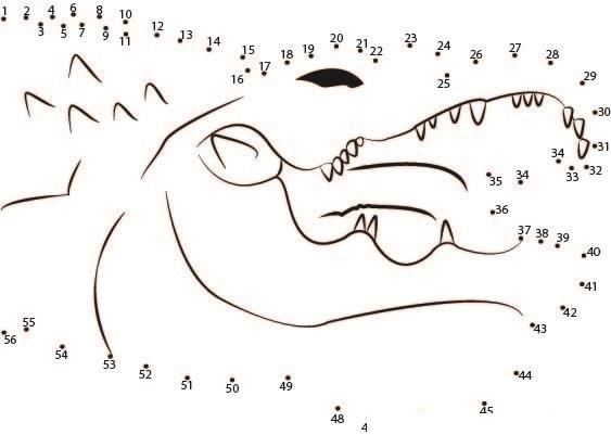 Alligator Shouting dot to dot worksheets