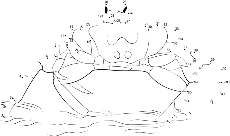 Crab Walking dot to dot worksheets