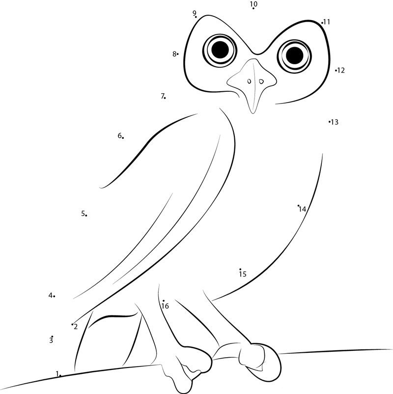 Tiny Owl dot to dot worksheets